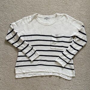 Madewell Striped Cream and Navy Sweater